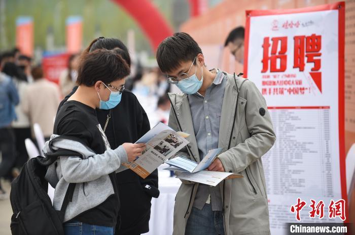 資料圖：大學生翻看招聘簡章。 武俊杰 攝